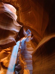 Antelope Canyon and light beam